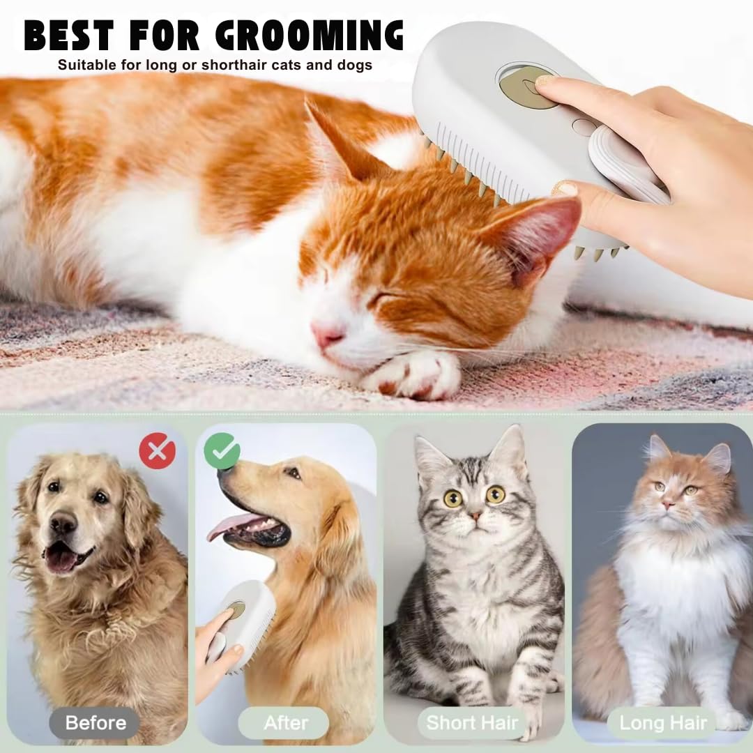 SteamyPet 3-in-1 Grooming Brush