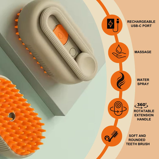 SteamyPet 3-in-1 Grooming Brush